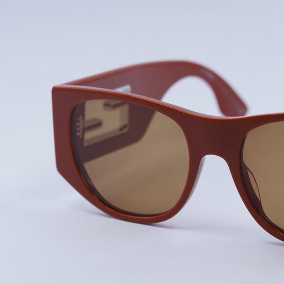 Fendi FE40109I 50E BAGUETTE Sunglasses Brown Oval Frame, Brown Lenses - Picture 2 of 12